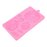 Roses Mold Stick Proof Toxic Free Odorless Dishwasher Safe Silicone Leaf Flower Mould for DIY Cake Chocolate - Top-Down View