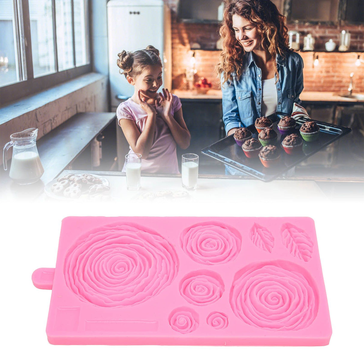 Roses Mold Stick Proof Toxic Free Odorless Dishwasher Safe Silicone Leaf Flower Mould for DIY Cake Chocolate