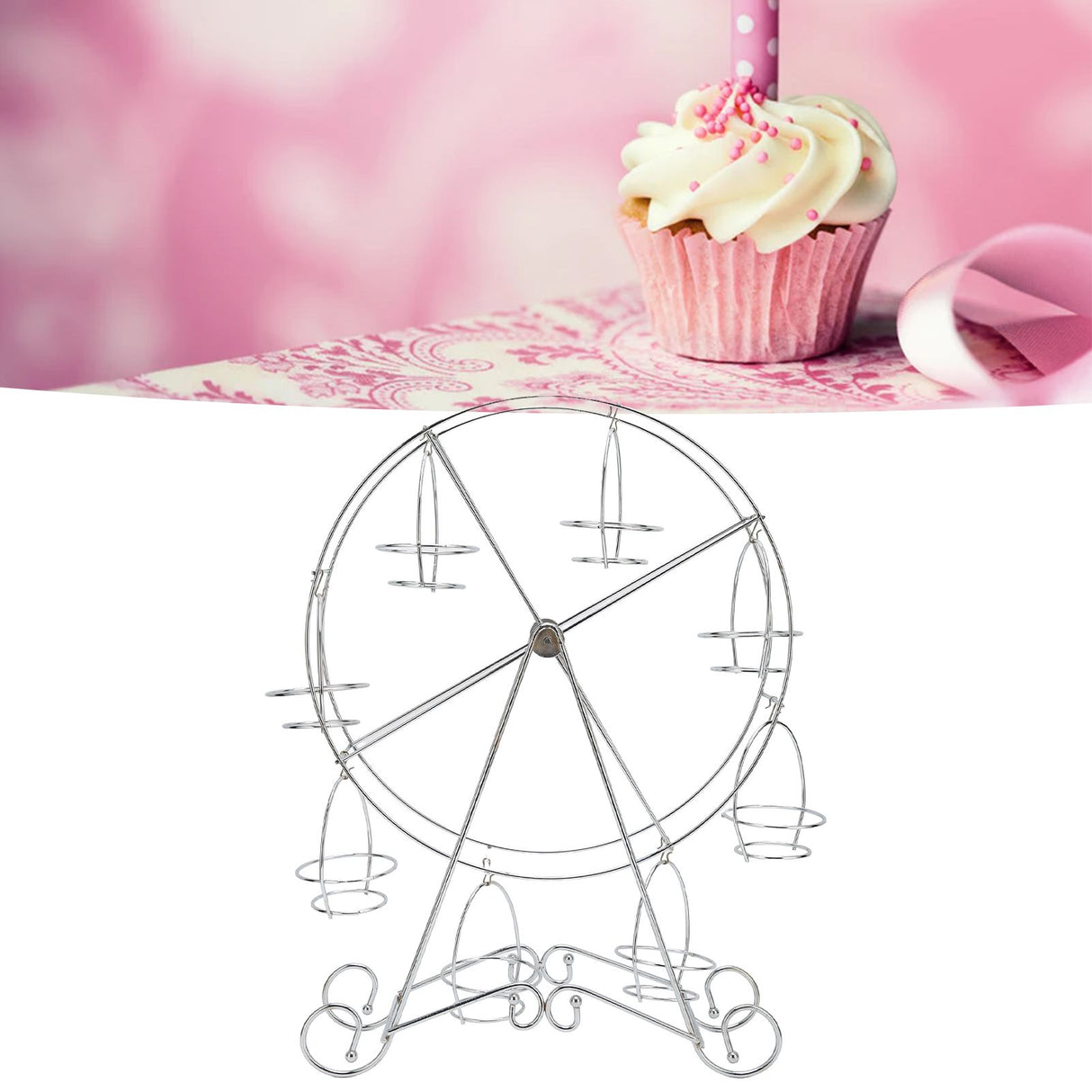 Ferris Wheel Cupcake Stand 8 Cups Dessert Carrier Display Holder for Restaurants Dessert Shops Theme Party