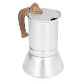 Moka Stove Coffee Maker Professional Metal Italian Coffee Maker for Home Travel Silver 150ml - Close-Up Angle