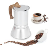 Moka Stove Coffee Maker Professional Metal Italian Coffee Maker for Home Travel Silver 150ml