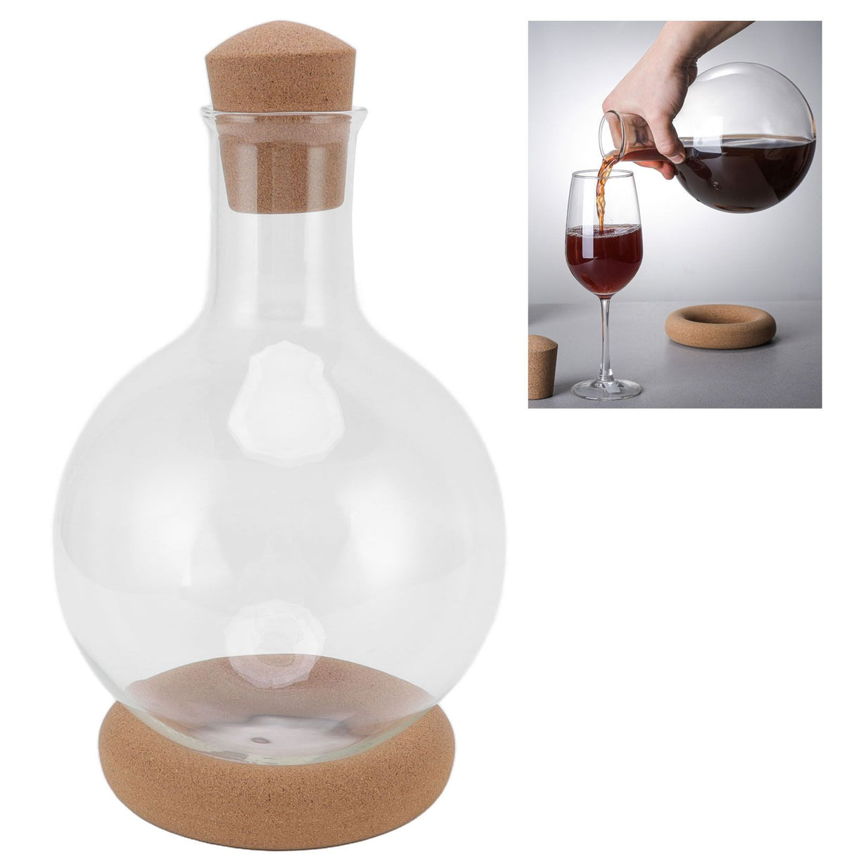 Red Wine Decanter Quick Sober High Borosilicate Glass Transparent Glass Wine Dispenser with Base for Bar Household Gifts 2000ml