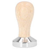 Coffee Tamper Detachable Food Grade Stainless Steel Flat Bottom Coffee Powder Press Hammer with Wooden Handle 49mm