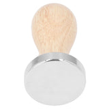 Coffee Tamper Detachable Food Grade Stainless Steel Flat Bottom Coffee Powder Press Hammer with Wooden Handle 49mm - Side View