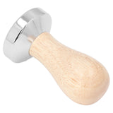 Coffee Tamper Detachable Food Grade Stainless Steel Flat Bottom Coffee Powder Press Hammer with Wooden Handle 49mm - Rear View