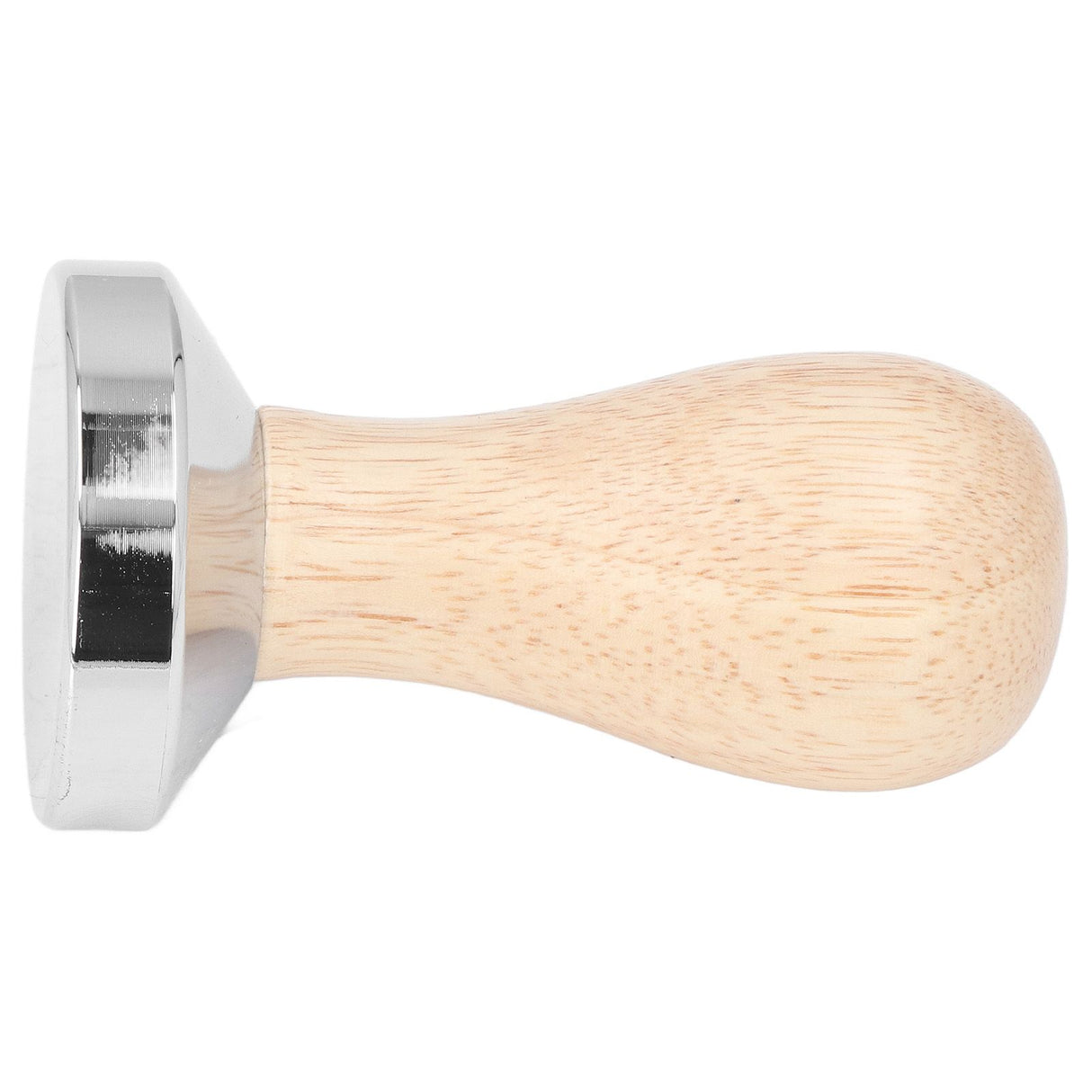 Coffee Tamper Detachable Food Grade Stainless Steel Flat Bottom Coffee Powder Press Hammer with Wooden Handle 49mm