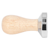Coffee Tamper Detachable Food Grade Stainless Steel Flat Bottom Coffee Powder Press Hammer with Wooden Handle 49mm
