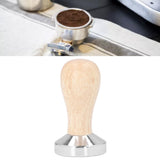 Coffee Tamper Detachable Food Grade Stainless Steel Flat Bottom Coffee Powder Press Hammer with Wooden Handle 49mm