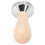 Coffee Tamper Detachable Food Grade Stainless Steel Flat Bottom Coffee Powder Press Hammer with Wooden Handle 49mm