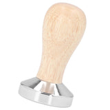 Coffee Tamper Detachable Food Grade Stainless Steel Flat Bottom Coffee Powder Press Hammer with Wooden Handle 49mm