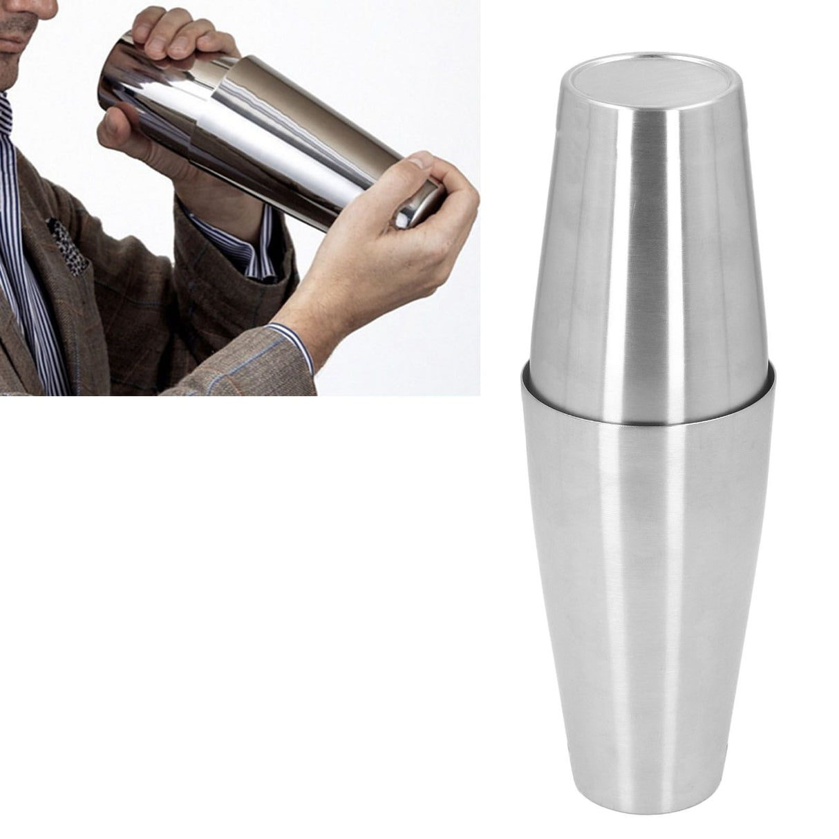 Cocktail Shaker Cup Kit Stainless Steel Bartender Shaking Tins Bartending Mixing Tool for Bar Single Bottom