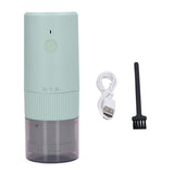 Electric Coffee Grinder Home Travel Portable USB Rechargeable Wireless Mini Electric Automatic Cone Coffee Grinder Green