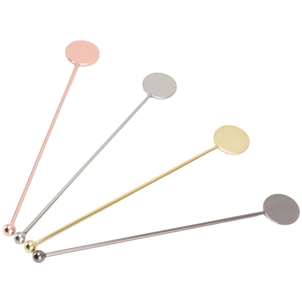 4pcs Stainless Steel Cocktail Layering Stick Coffee Beverage Stirrers Stick for Restaurants Milk Tea Shop