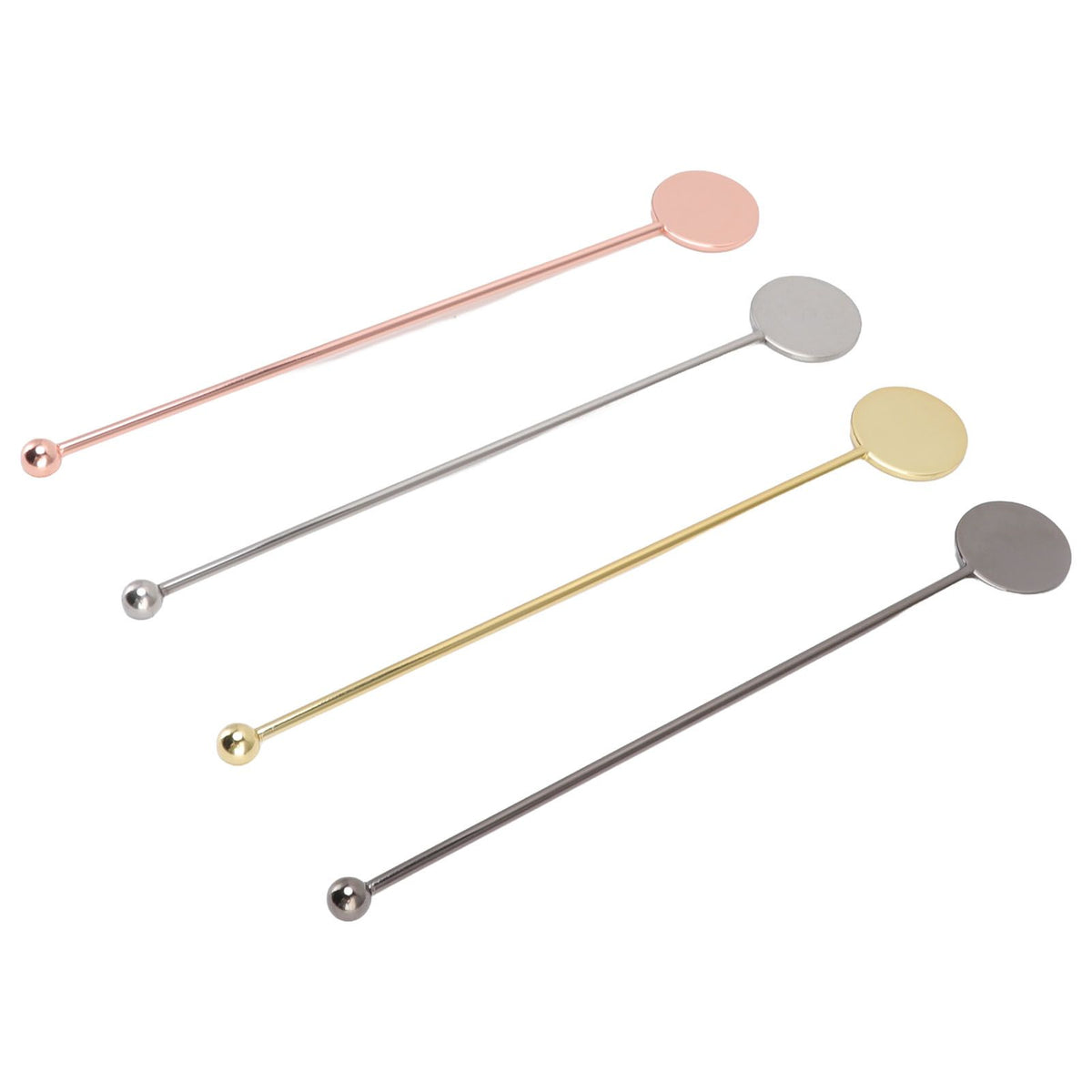 4pcs Stainless Steel Cocktail Layering Stick Coffee Beverage Stirrers Stick for Restaurants Milk Tea Shop