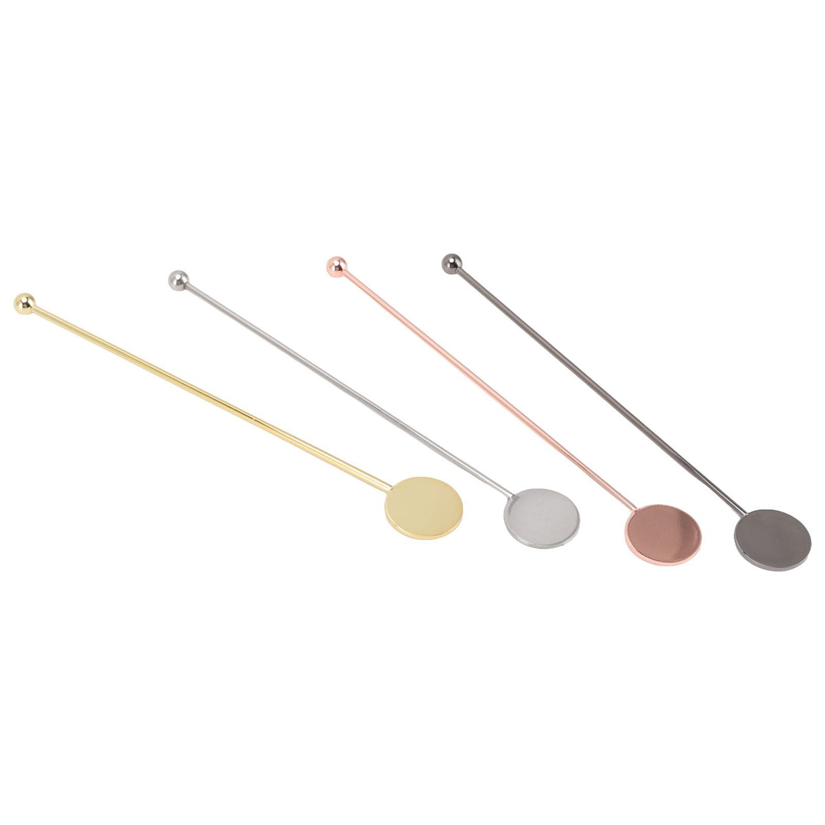4pcs Stainless Steel Cocktail Layering Stick Coffee Beverage Stirrers Stick for Restaurants Milk Tea Shop