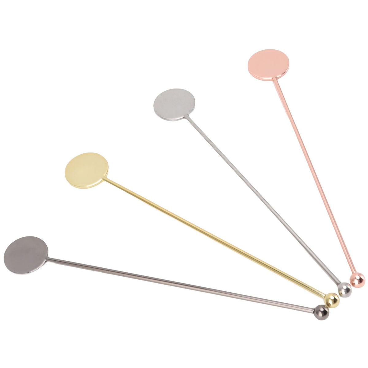 4pcs Stainless Steel Cocktail Layering Stick Coffee Beverage Stirrers Stick for Restaurants Milk Tea Shop