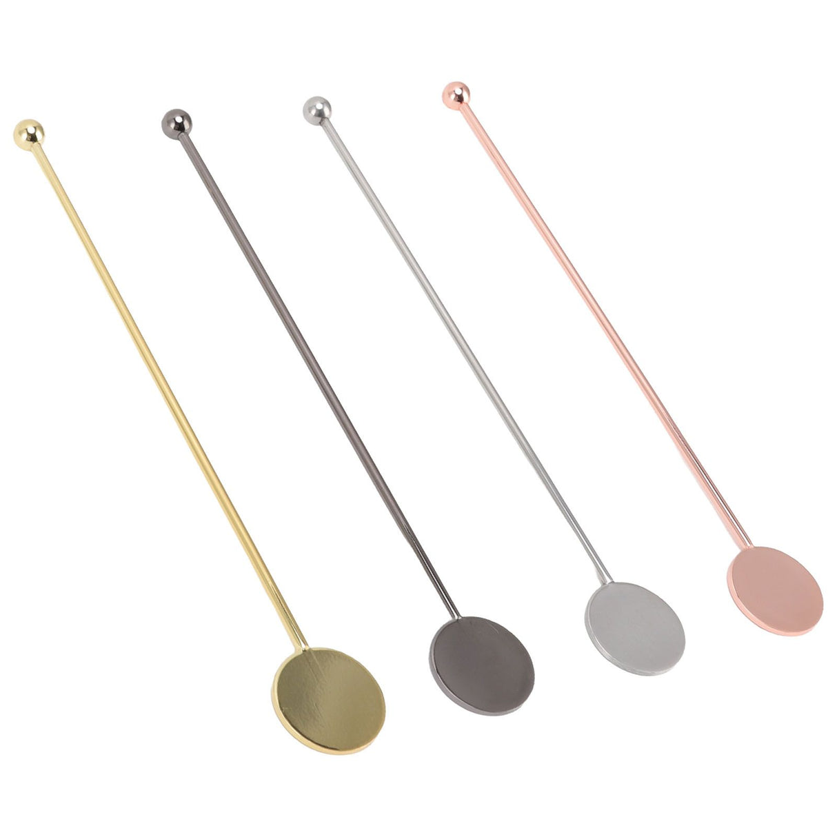 4pcs Stainless Steel Cocktail Layering Stick Coffee Beverage Stirrers Stick for Restaurants Milk Tea Shop