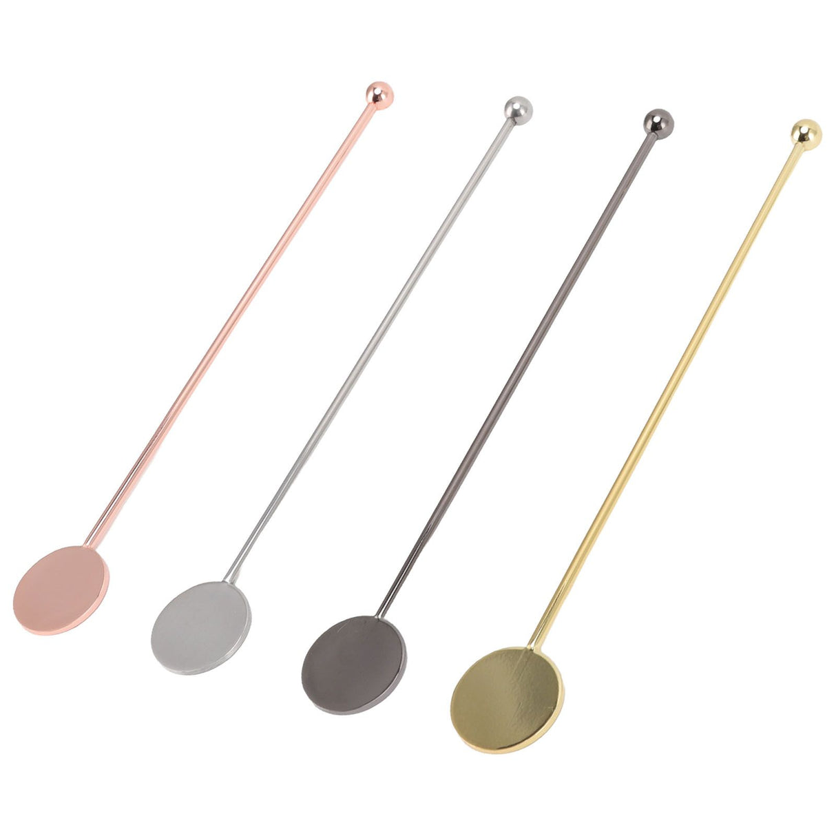4pcs Stainless Steel Cocktail Layering Stick Coffee Beverage Stirrers Stick for Restaurants Milk Tea Shop