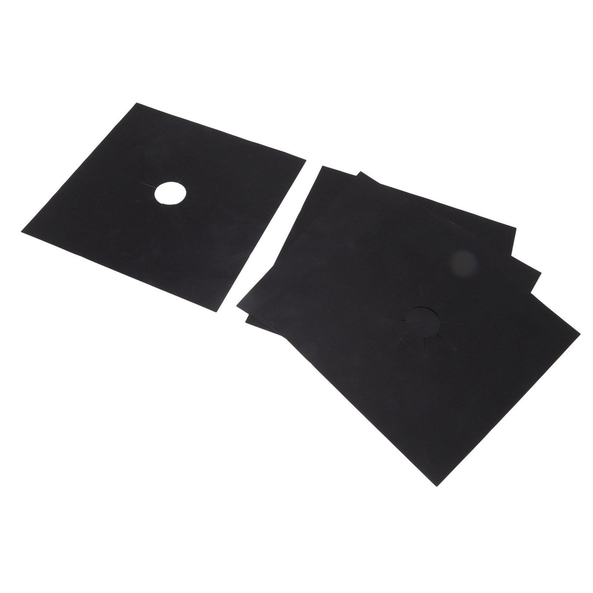 4Pcs Stove Burner Cover PTFE Coating Non Stick Gas Range Stove Top Protector Pad for Kitchen Cooking Black 27x27cm 0.1mm