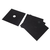 4Pcs Stove Burner Cover PTFE Coating Non Stick Gas Range Stove Top Protector Pad for Kitchen Cooking Black 27x27cm 0.1mm