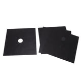 4Pcs Stove Burner Cover PTFE Coating Non Stick Gas Range Stove Top Protector Pad for Kitchen Cooking Black 27x27cm 0.1mm