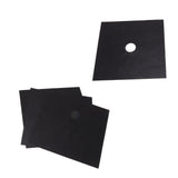 4Pcs Stove Burner Cover PTFE Coating Non Stick Gas Range Stove Top Protector Pad for Kitchen Cooking Black 27x27cm 0.1mm - Rear View