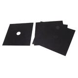 4Pcs Stove Burner Cover PTFE Coating Non Stick Gas Range Stove Top Protector Pad for Kitchen Cooking Black 27x27cm 0.1mm