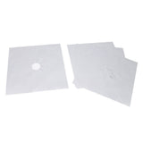 4Pcs Stove Burner Cover PTFE Coating Non Stick Gas Range Stove Top Protector Pad for Kitchen Cooking Silver 27x27cm 0.1mm