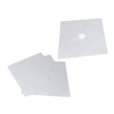 4Pcs Stove Burner Cover PTFE Coating Non Stick Gas Range Stove Top Protector Pad for Kitchen Cooking Silver 27x27cm 0.1mm
