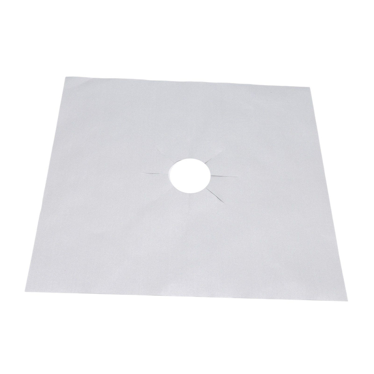 4Pcs Stove Burner Cover PTFE Coating Non Stick Gas Range Stove Top Protector Pad for Kitchen Cooking Silver 27x27cm 0.1mm