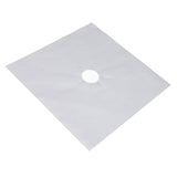 4Pcs Stove Burner Cover PTFE Coating Non Stick Gas Range Stove Top Protector Pad for Kitchen Cooking Silver 27x27cm 0.1mm - Extra Image
