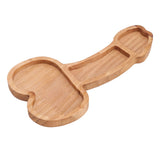 Aperitif Board Composite Wood Trumpet Shape Cooked Food Platter for Housewarming Gift Left - Rear View
