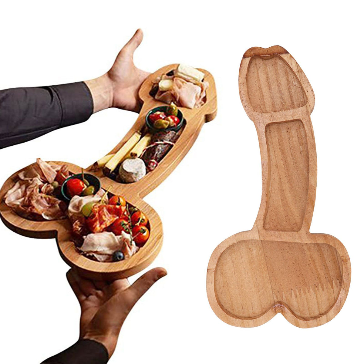 Aperitif Board Composite Wood Trumpet Shape Cooked Food Platter for Housewarming Gift Left