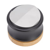 Coffee Distributor Stainless Steel Alloy Dual Head Adjustable Depth Coffee Leveler with Bamboo Base 53mm/2.09in