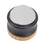Coffee Distributor Stainless Steel Alloy Dual Head Adjustable Depth Coffee Leveler with Bamboo Base 53mm/2.09in