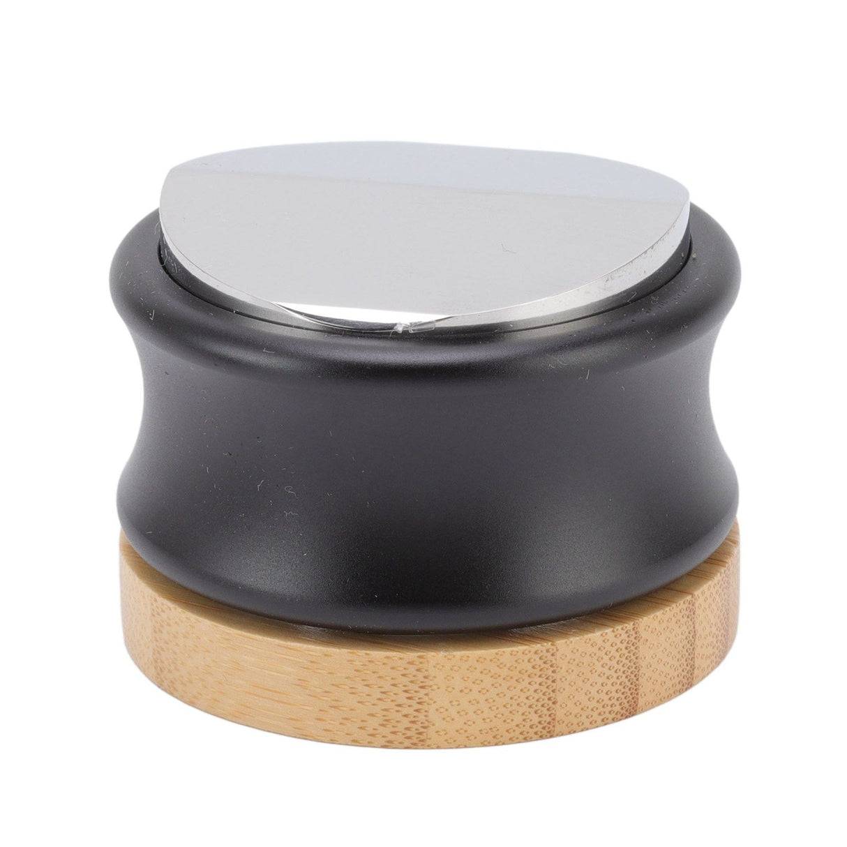 Coffee Distributor Stainless Steel Alloy Dual Head Adjustable Depth Coffee Leveler with Bamboo Base 58.5mm/2.3in