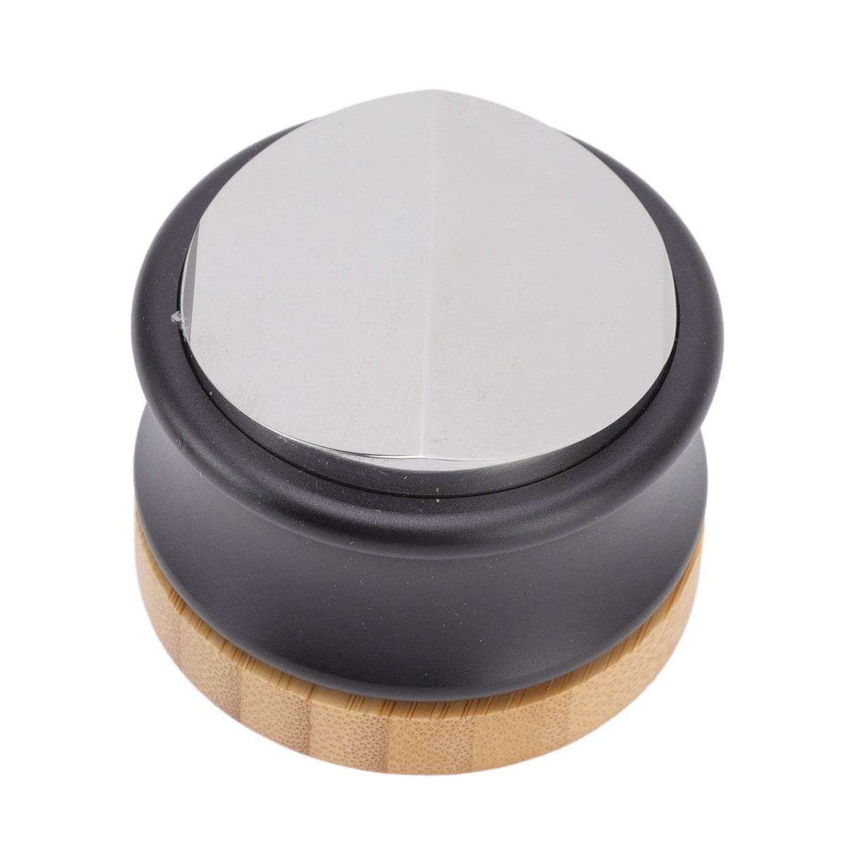 Coffee Distributor Stainless Steel Alloy Dual Head Adjustable Depth Coffee Leveler with Bamboo Base 58.5mm/2.3in