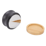 Coffee Distributor Stainless Steel Alloy Dual Head Adjustable Depth Coffee Leveler with Bamboo Base 58.5mm/2.3in