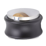 Coffee Distributor Stainless Steel Alloy Dual Head Adjustable Depth Coffee Leveler with Bamboo Base 58.5mm/2.3in