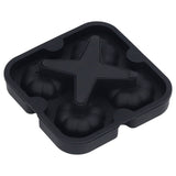 Pumpkin Ice Ball Mold 3D Pumpkin Shape Food Grade Silicone 4 Cells Easy Release Whiskey Ice Mold for Coffee Tea Cocktail Black - Front View