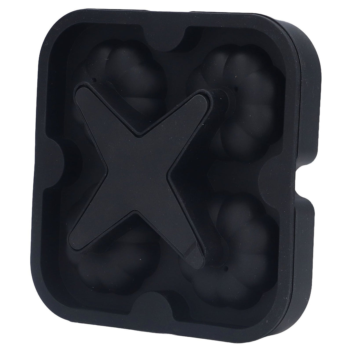Pumpkin Ice Ball Mold 3D Pumpkin Shape Food Grade Silicone 4 Cells Easy Release Whiskey Ice Mold for Coffee Tea Cocktail Black