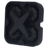 Pumpkin Ice Ball Mold 3D Pumpkin Shape Food Grade Silicone 4 Cells Easy Release Whiskey Ice Mold for Coffee Tea Cocktail Black - Top-Down View