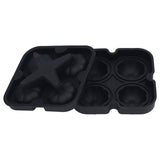 Pumpkin Ice Ball Mold 3D Pumpkin Shape Food Grade Silicone 4 Cells Easy Release Whiskey Ice Mold for Coffee Tea Cocktail Black - 45-Degree Angle