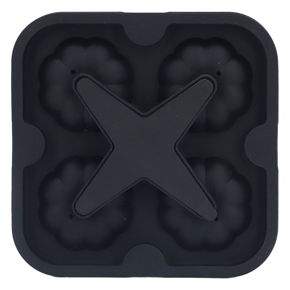 Pumpkin Ice Ball Mold 3D Pumpkin Shape Food Grade Silicone 4 Cells Easy Release Whiskey Ice Mold for Coffee Tea Cocktail Black