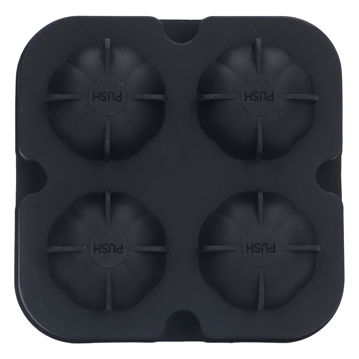 Pumpkin Ice Ball Mold 3D Pumpkin Shape Food Grade Silicone 4 Cells Easy Release Whiskey Ice Mold for Coffee Tea Cocktail Black