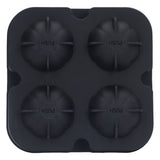 Pumpkin Ice Ball Mold 3D Pumpkin Shape Food Grade Silicone 4 Cells Easy Release Whiskey Ice Mold for Coffee Tea Cocktail Black