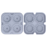Pumpkin Ice Ball Mold 3D Pumpkin Shape Food Grade Silicone 4 Cells Easy Release Whiskey Ice Mold for Coffee Tea Cocktail Gray