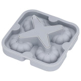 Pumpkin Ice Ball Mold 3D Pumpkin Shape Food Grade Silicone 4 Cells Easy Release Whiskey Ice Mold for Coffee Tea Cocktail Gray