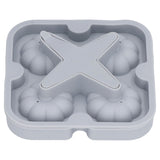 Pumpkin Ice Ball Mold 3D Pumpkin Shape Food Grade Silicone 4 Cells Easy Release Whiskey Ice Mold for Coffee Tea Cocktail Gray