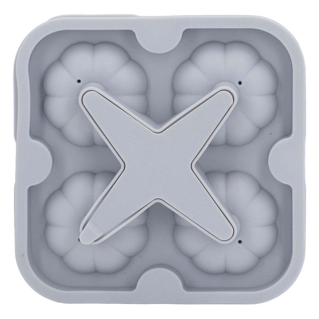 Pumpkin Ice Ball Mold 3D Pumpkin Shape Food Grade Silicone 4 Cells Easy Release Whiskey Ice Mold for Coffee Tea Cocktail Gray